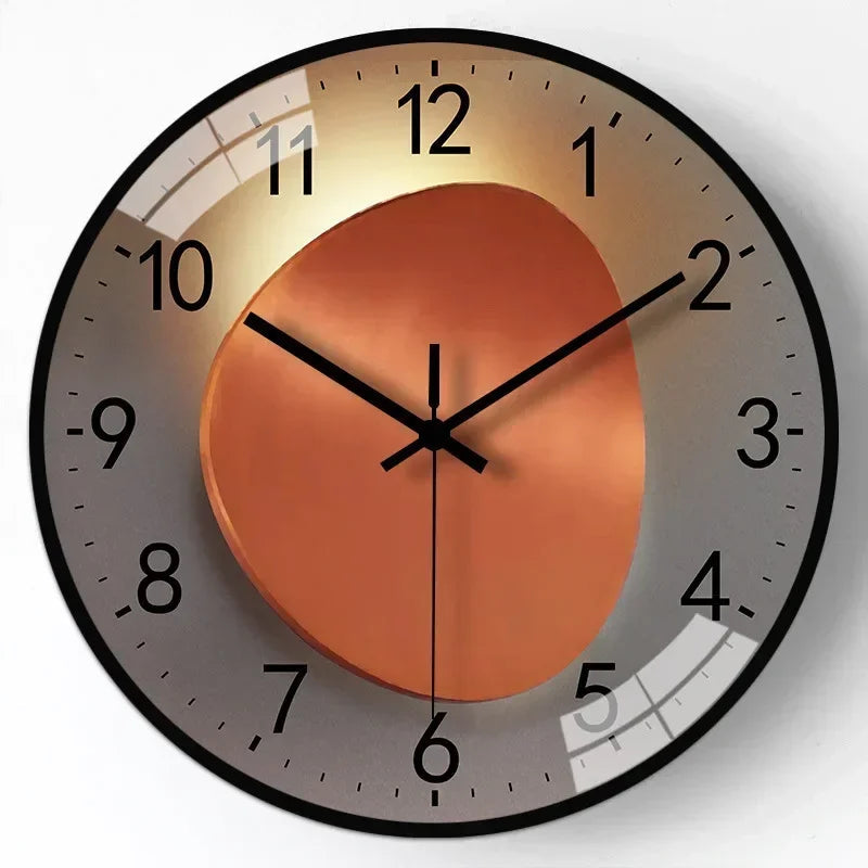Silent Wall Clock — Gradient Gold Digital Design | 20 cm 2