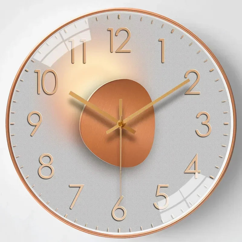 Silent Wall Clock — Gradient Gold Digital Design | 20 cm 4