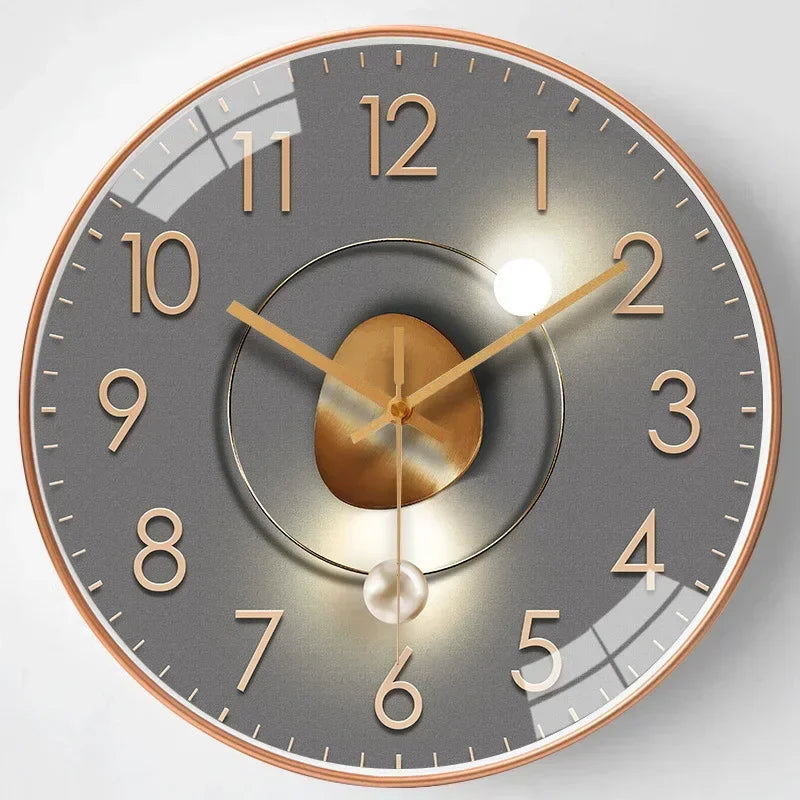 Silent Wall Clock — Gradient Gold Digital Design | 20 cm 6