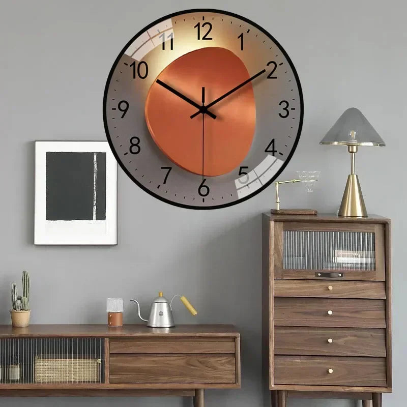 Silent Wall Clock — Gradient Gold Digital Design | 20 cm 8