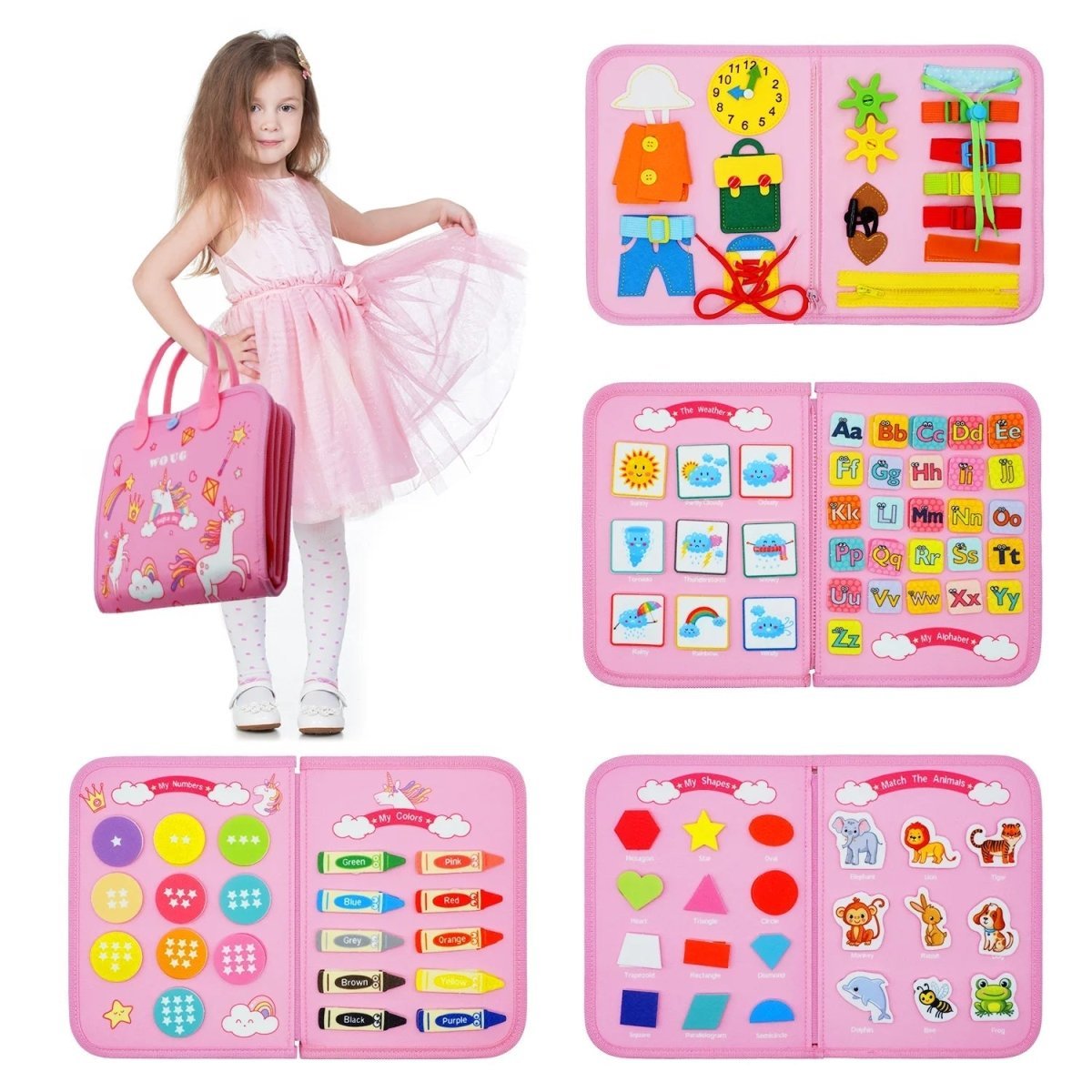 Montessori Toys Activity Board — 15 Sensory Skills for Kids 11