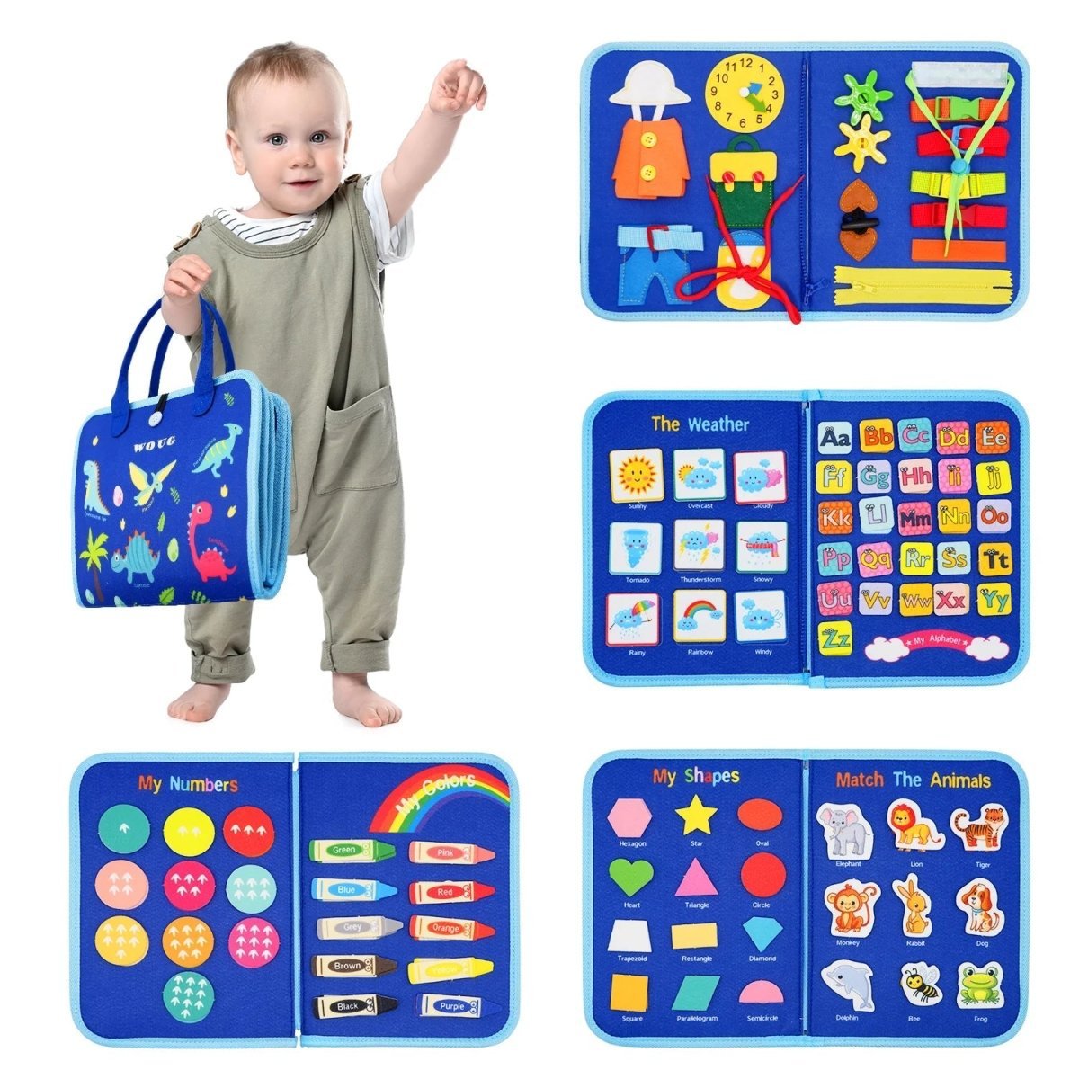 Montessori Toys Activity Board — 15 Sensory Skills for Kids 8