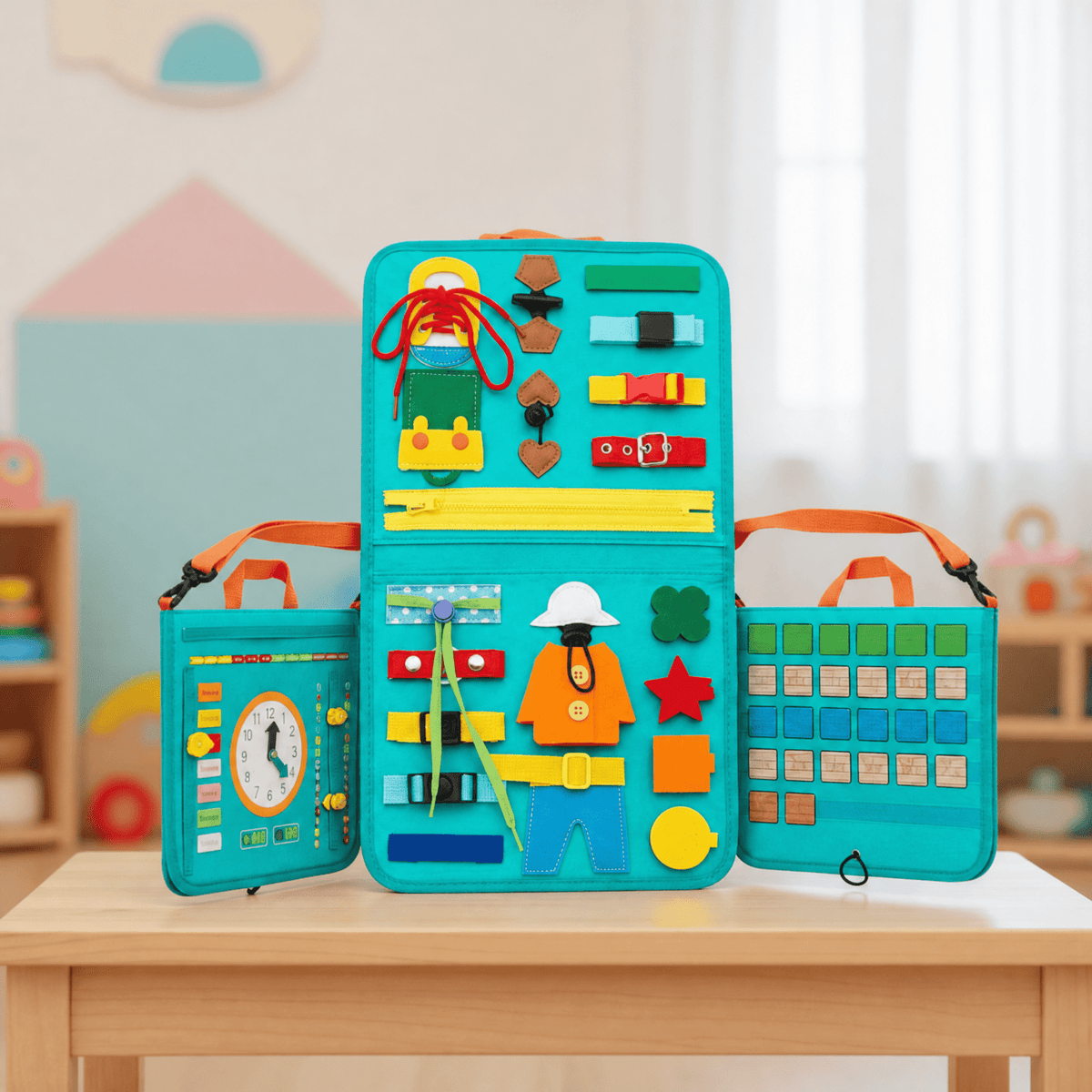 Montessori Toys Activity Board — 15 Sensory Skills for Kids 1