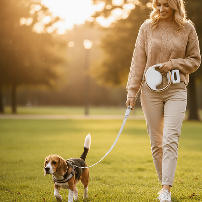 SmartLead Retractable Dog Leash — LED Light & Bag Holder 3