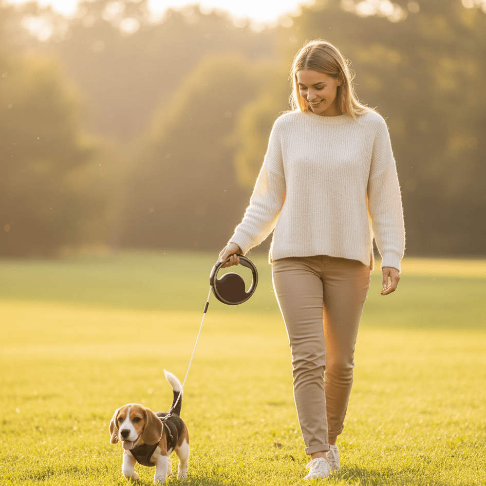 SmartLead Retractable Dog Leash — LED Light & Bag Holder 6