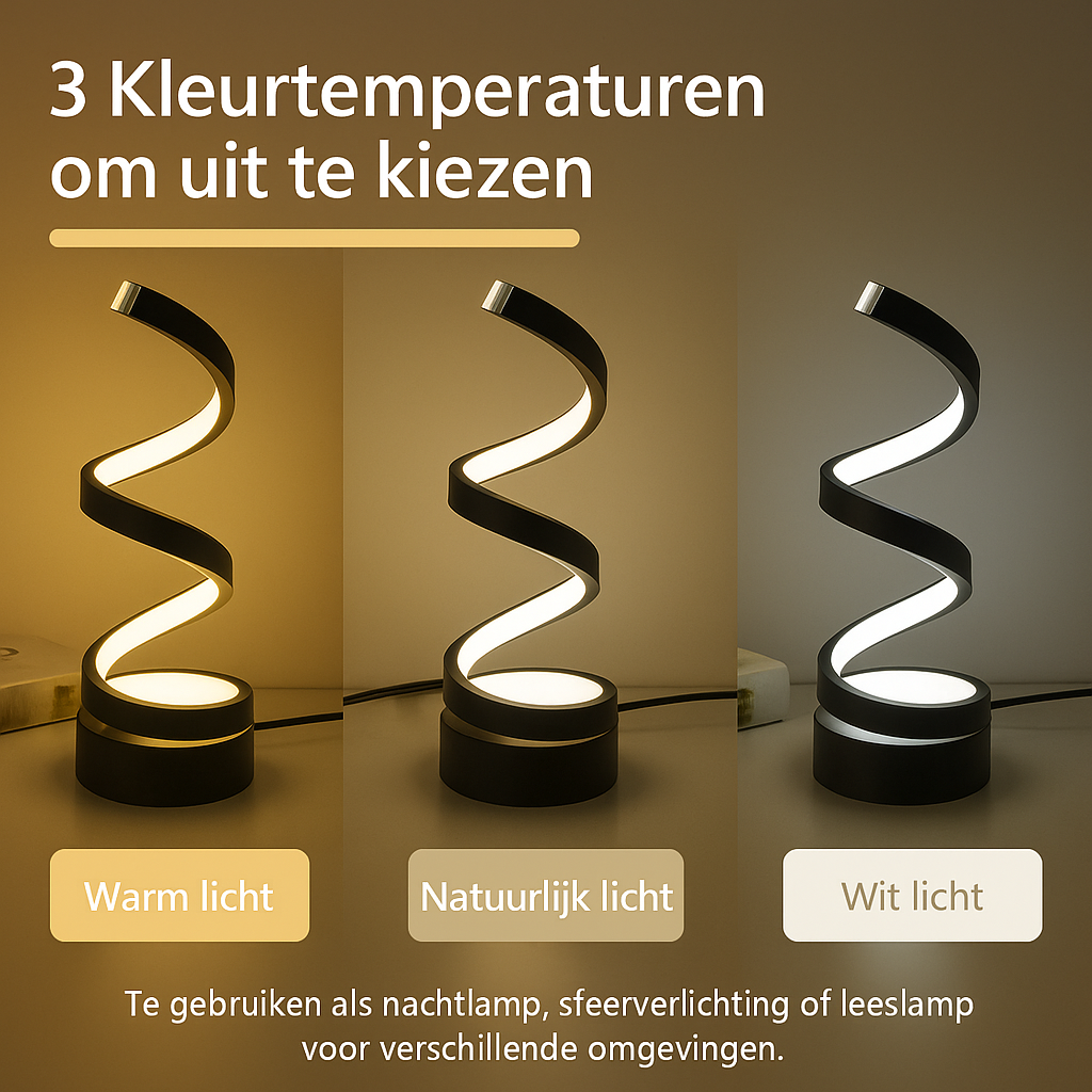 Spiral LED Table Lamp Dimmable — Modern Desk Light 3