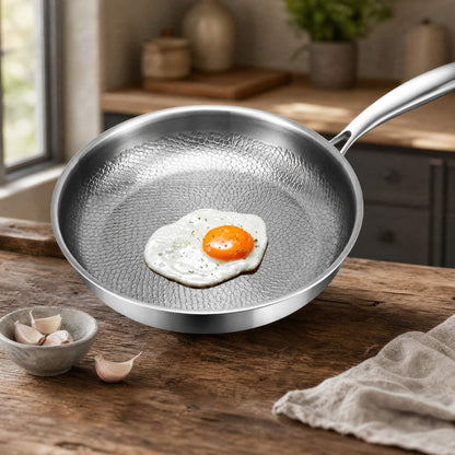 Honeycomb Stainless Steel Frying Pan — No Chemical Coating 6