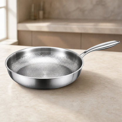 Honeycomb Stainless Steel Frying Pan — No Chemical Coating 8