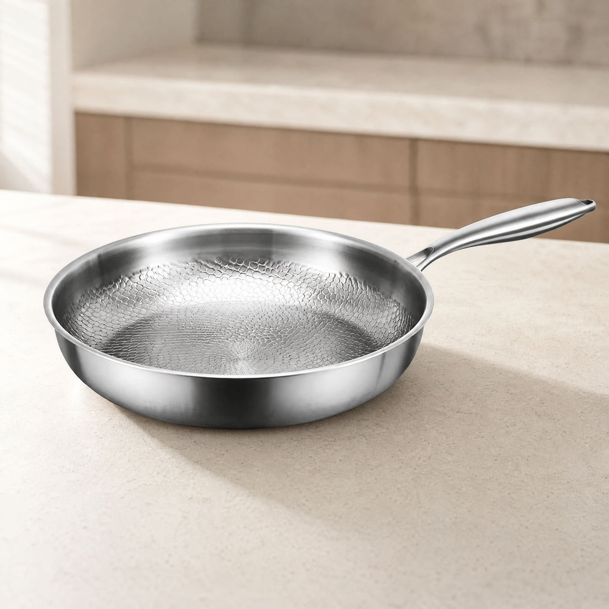 Honeycomb Stainless Steel Frying Pan — No Chemical Coating 9