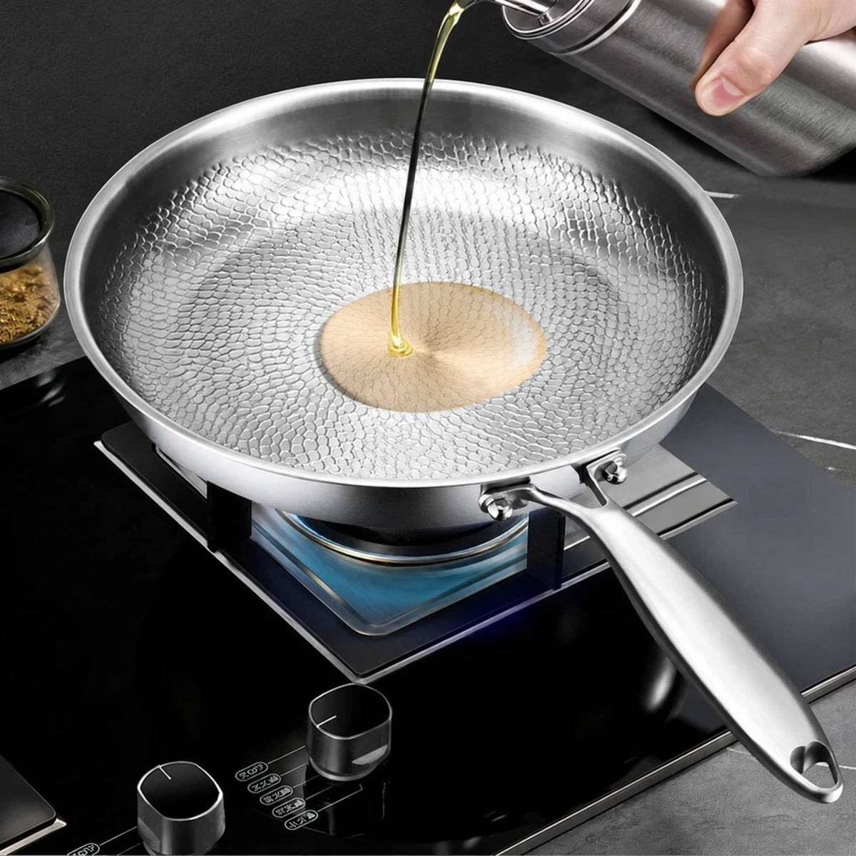 Stainless Steel Honeycomb Non-Stick Pan — Gas & Induction 2