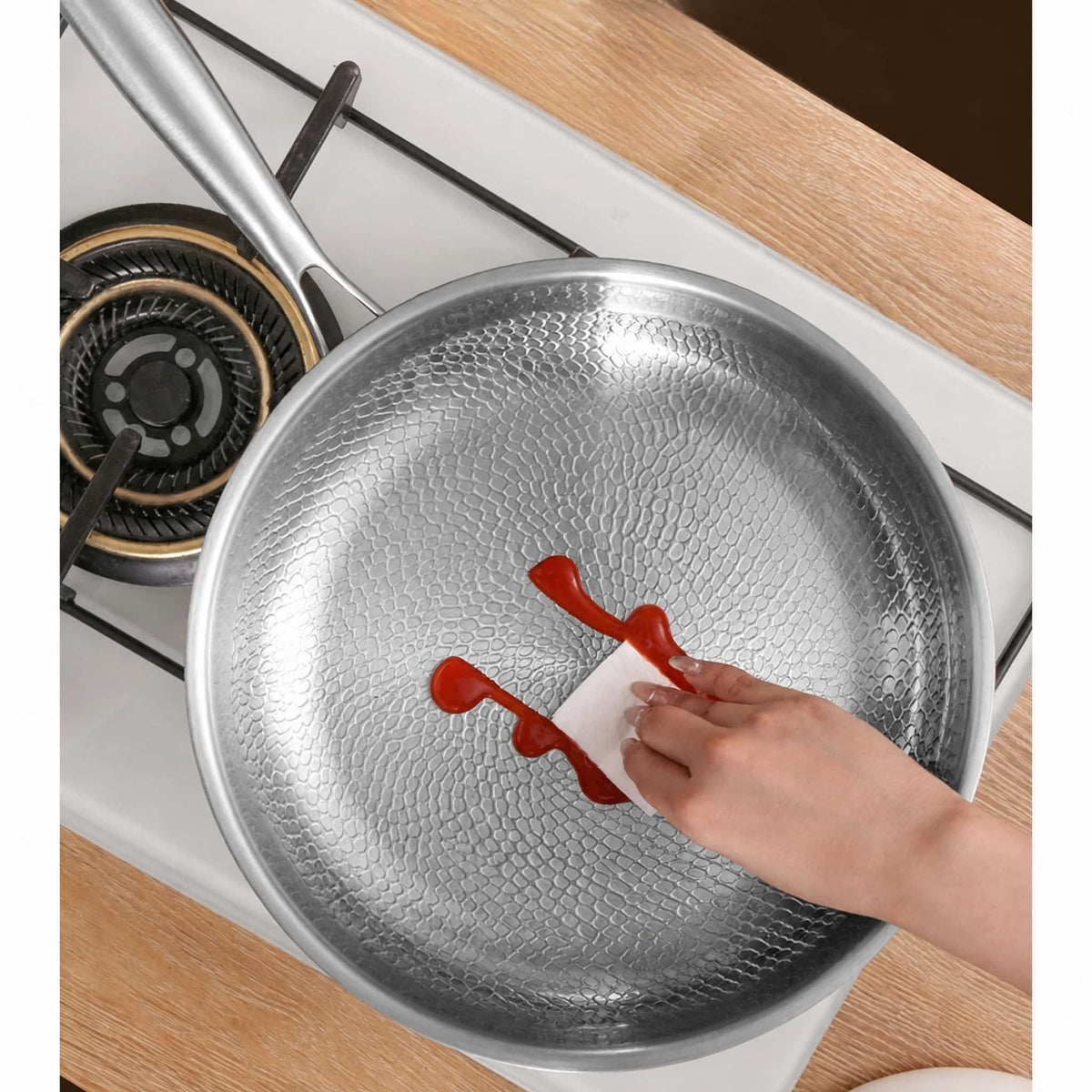 Stainless Steel Honeycomb Non-Stick Pan — Gas & Induction 4