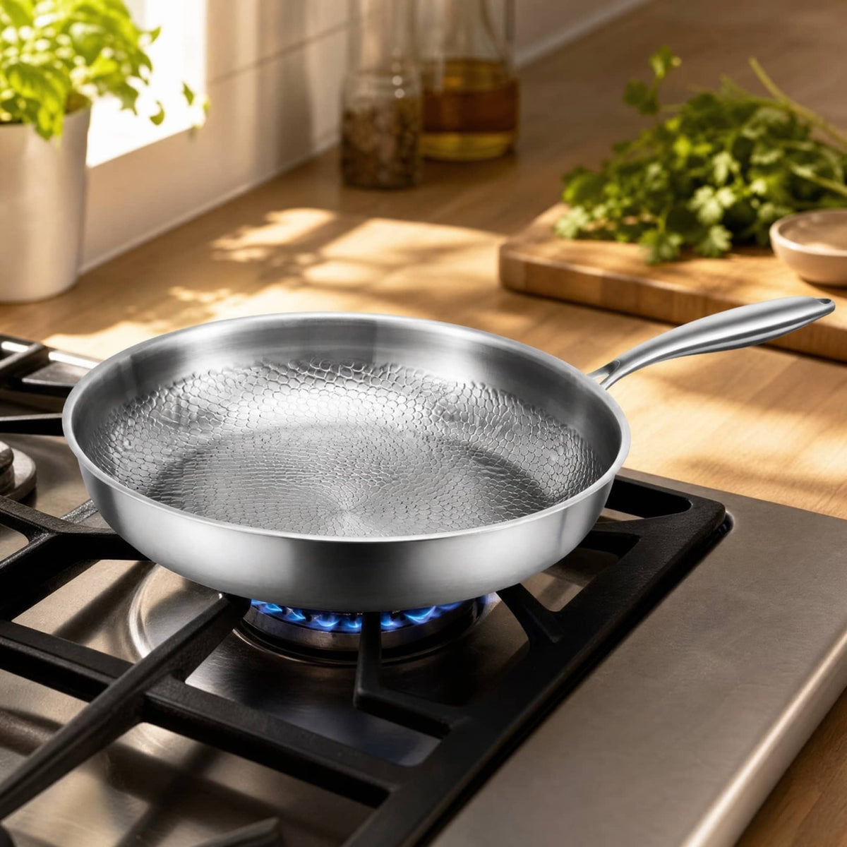 Stainless Steel Honeycomb Non-Stick Pan — Gas & Induction 6