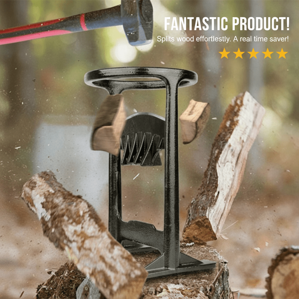 Cast Iron Log Splitter — Safe Bladeless Kindling Tool 4