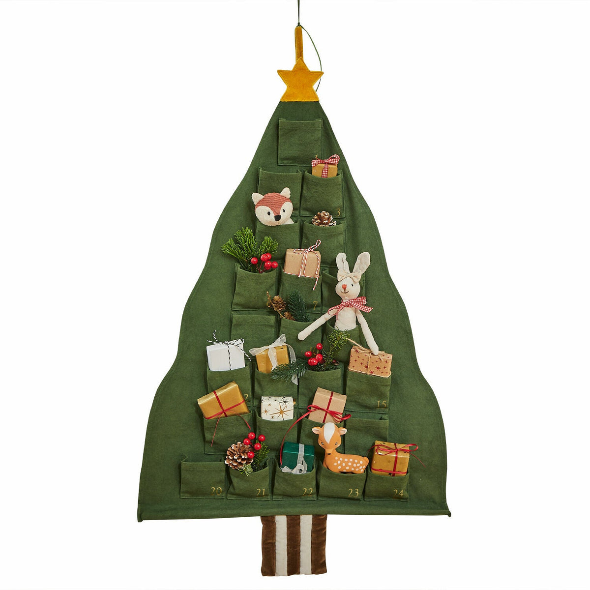 TALIRA Handwoven Cotton Advent Calendar — 24-Pocket Christmas Tree 4