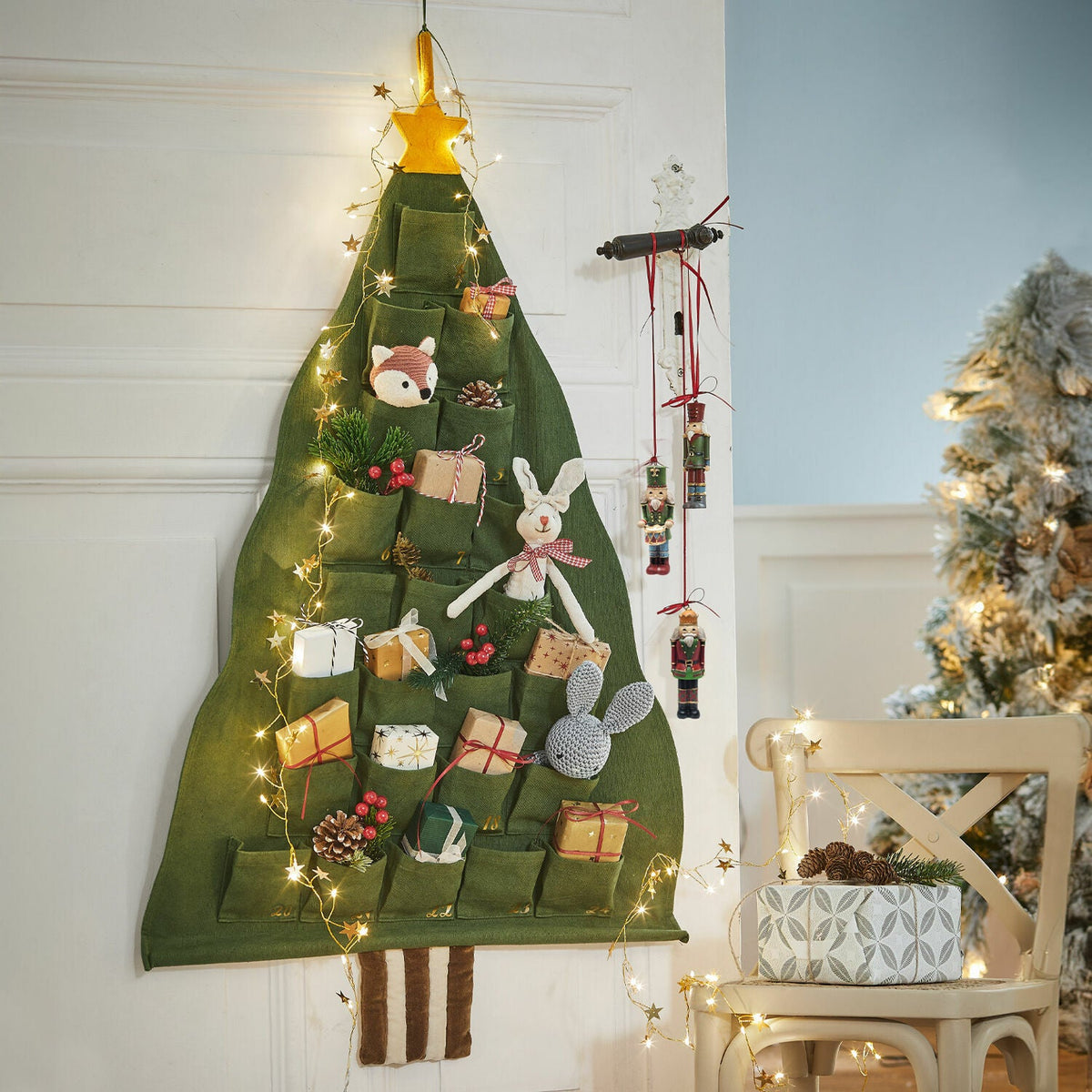 TALIRA Handwoven Cotton Advent Calendar — 24-Pocket Christmas Tree 1