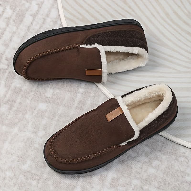 TERRAWOOL Men's Wool Loafer Slippers — Warm House Shoes 10