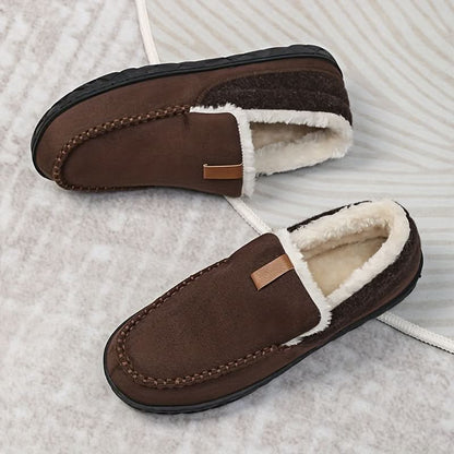 TERRAWOOL Men's Wool Loafer Slippers — Warm House Shoes 10