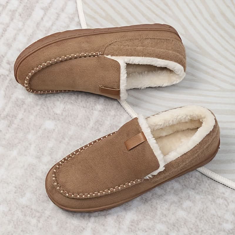 TERRAWOOL Men's Wool Loafer Slippers — Warm House Shoes 11