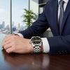Two-tone Gold Bracelet with Black Dial