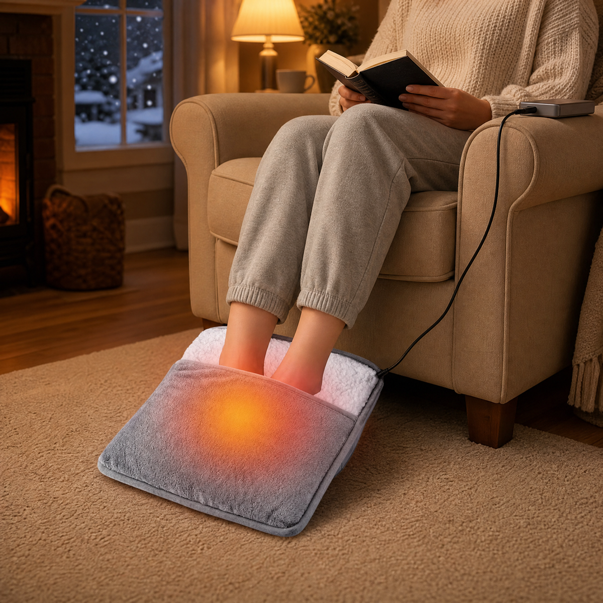 USB Electric Foot Warmer Bag — Flannel Heated Pad 50–60°C 2