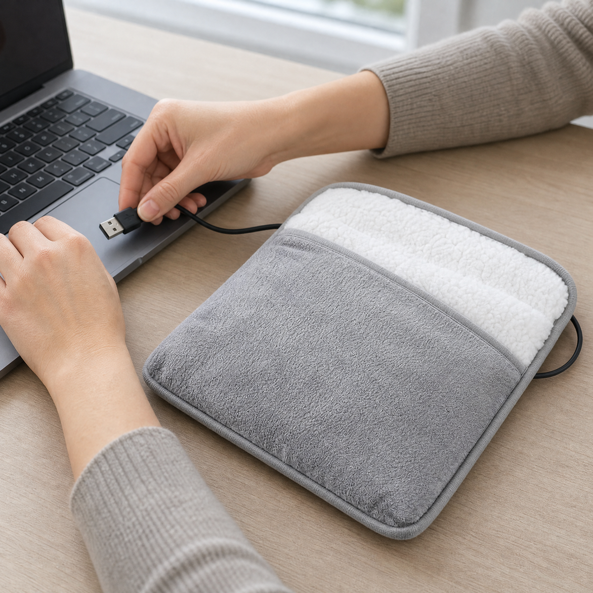 USB Electric Foot Warmer Bag — Flannel Heated Pad 50–60°C 3