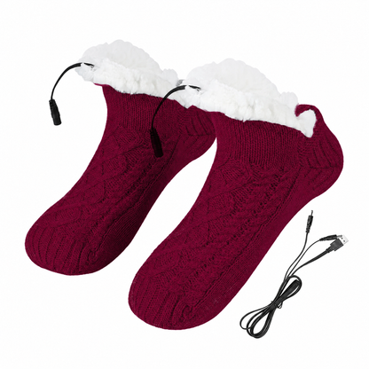 USB Heated Knit Slipper Socks — Non-Slip, 4 Colors 7