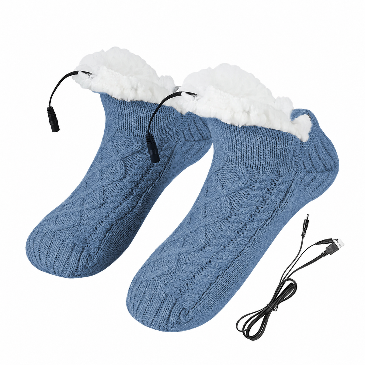 USB Heated Knit Slipper Socks — Non-Slip, 4 Colors 8