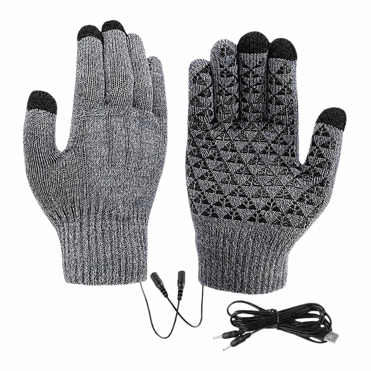 USB Knit Gloves — Touchscreen Fingertips & Anti-Slip Grip 7