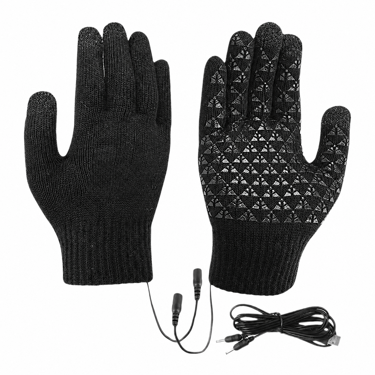 USB Knit Gloves — Touchscreen Fingertips & Anti-Slip Grip 1