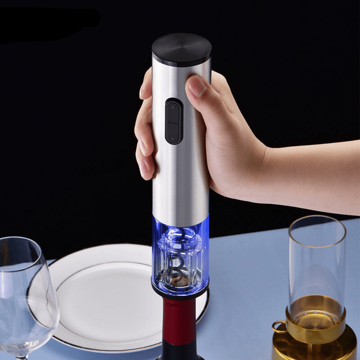 Electric Wine Opener 4-in-1 Set — Foil Cutter & Vacuum Stopper 3