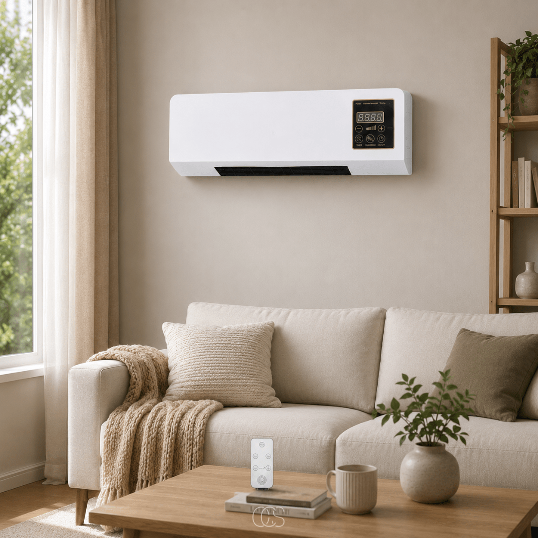 Wall Fan Heater with Remote Control & Timer — 2-in-1 1800W 4