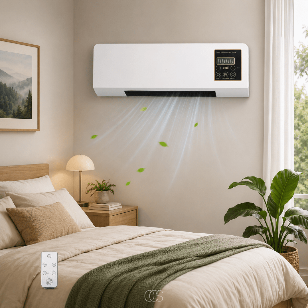Wall Fan Heater with Remote Control & Timer — 2-in-1 1800W 5