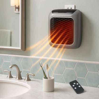 Wall-Mounted Mini Electric Space Heater with Remote Control 2