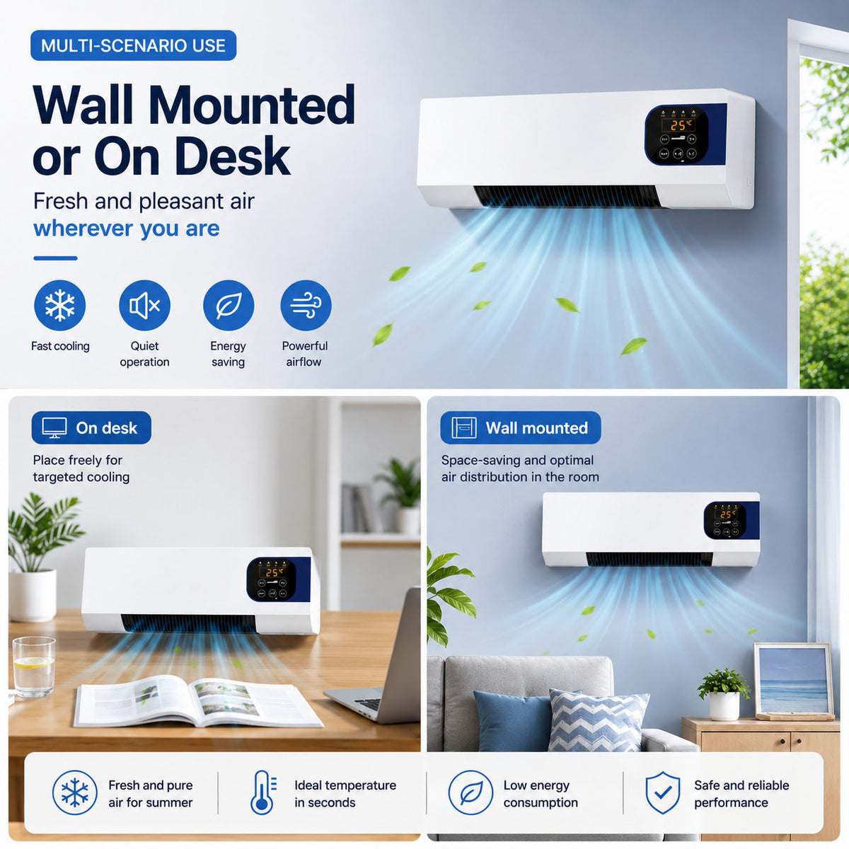 WallBreeze 2000W Dual Function Wall-Mounted Air Conditioner