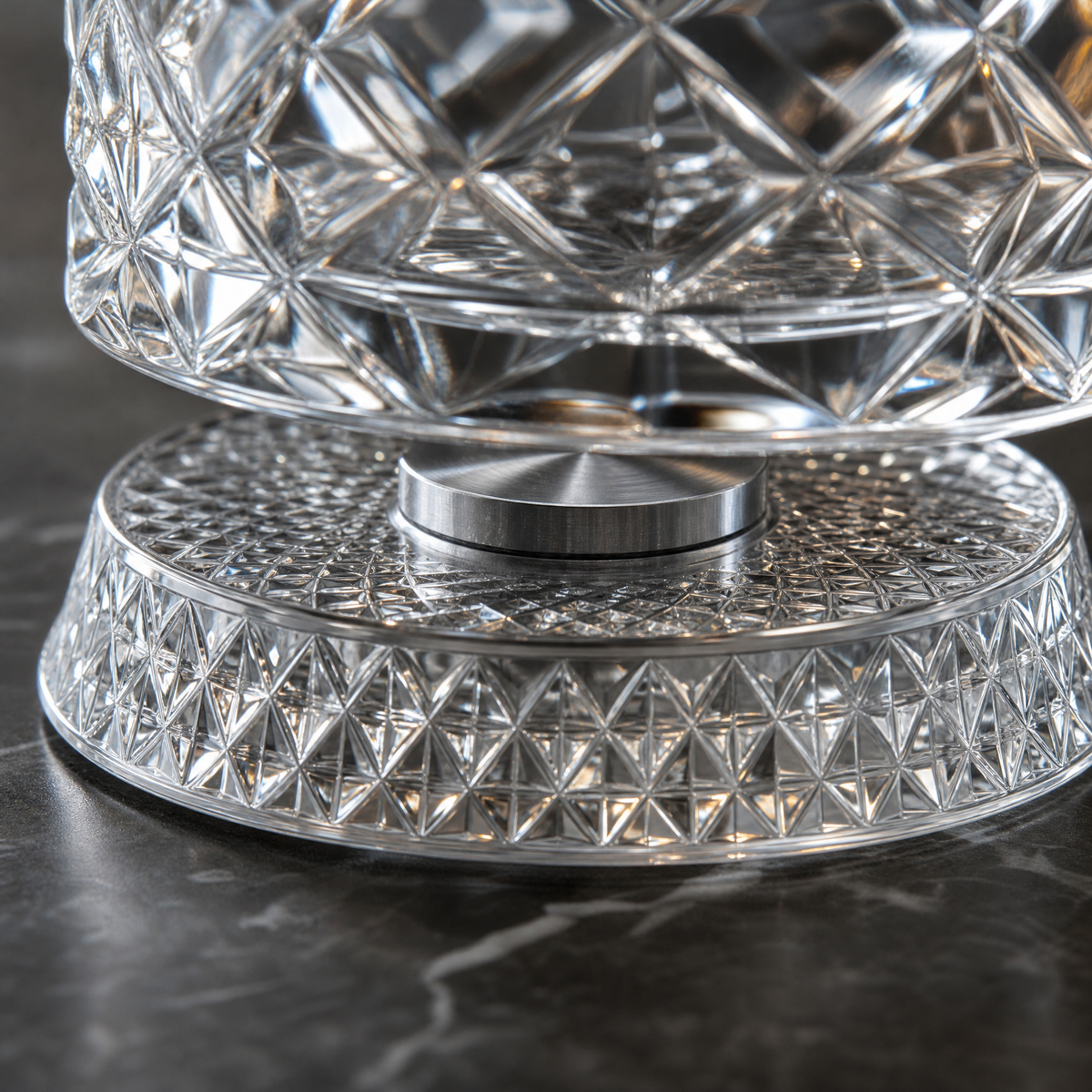Whiskey Glass Set with 360° Rotating Base — Cut Tumbler 2pc 5