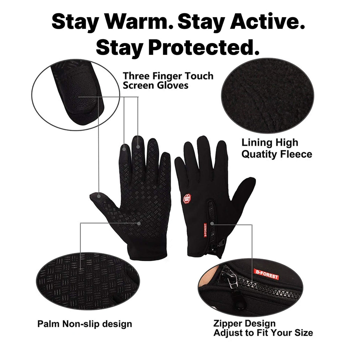 Windproof Thermal Gloves — Touchscreen & Non-Slip Winter Grip 7