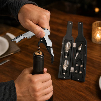 Wine Accessory Set in Bottle Case — 3 or 5 Piece Gift Set 2