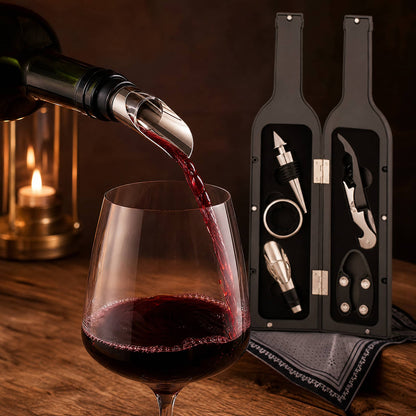 Wine Accessory Set in Bottle Case — 3 or 5 Piece Gift Set 4