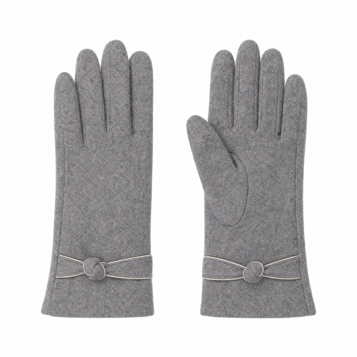 Women's Bow-Detail Winter Gloves — Wool-Look, One Size Fits All 7