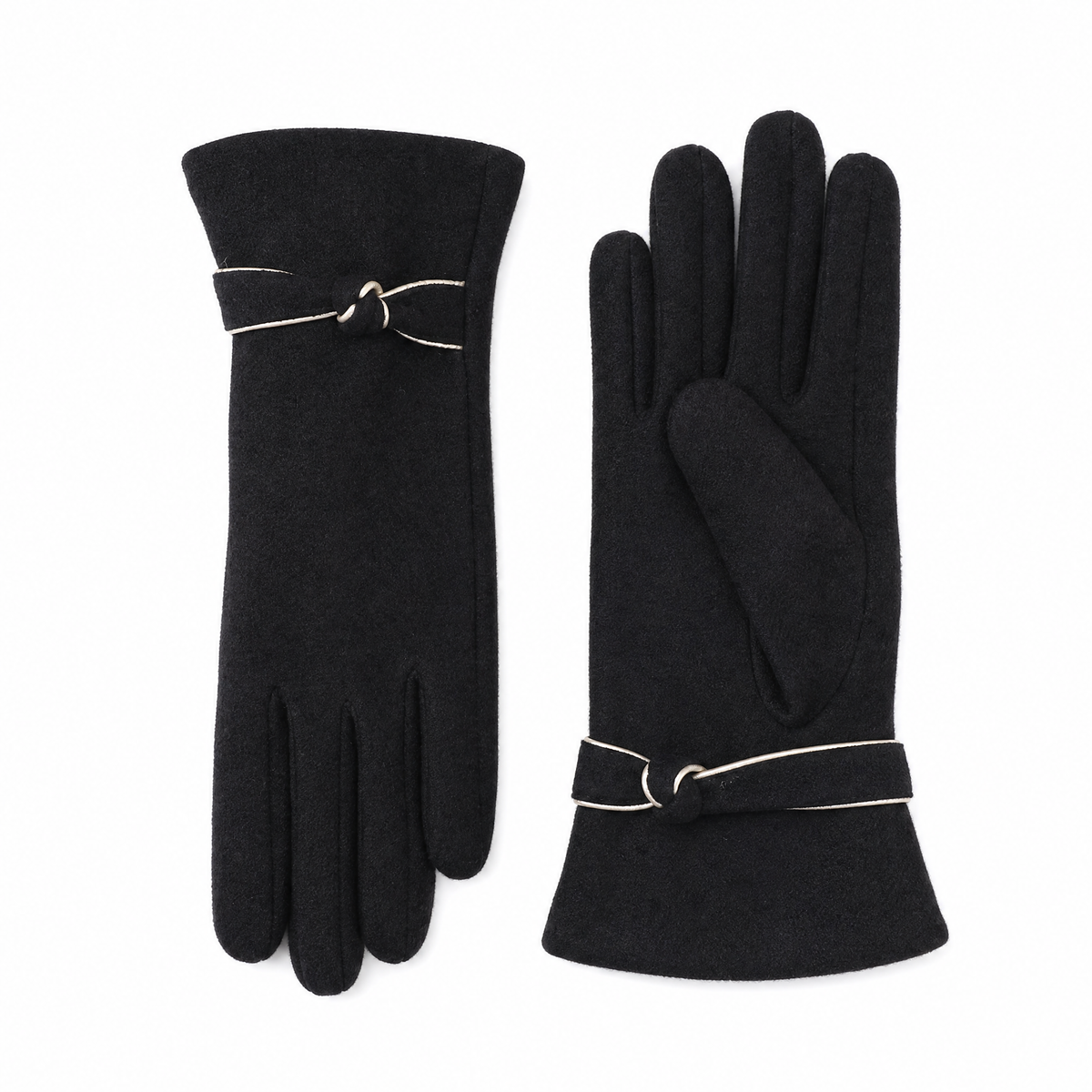 Women's Bow-Detail Winter Gloves — Wool-Look, One Size Fits All 9