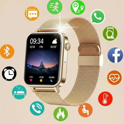 Women's Smartwatch with GPS, Fitness Tracking & Mesh Metal Band 9