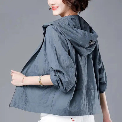 Women's Windproof Rain Jacket with Hood — Loose Fit 2