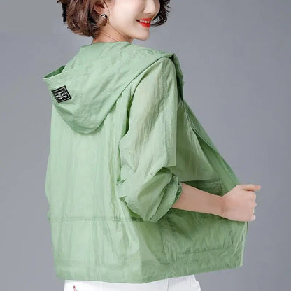 Women's Windproof Rain Jacket with Hood — Loose Fit 3