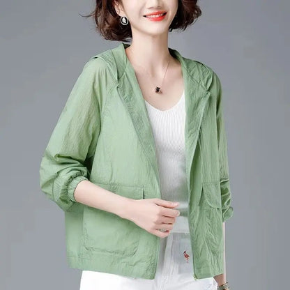 Women's Windproof Rain Jacket with Hood — Loose Fit 4