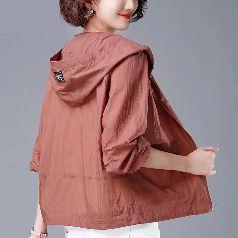 Women's Windproof Rain Jacket with Hood — Loose Fit 1