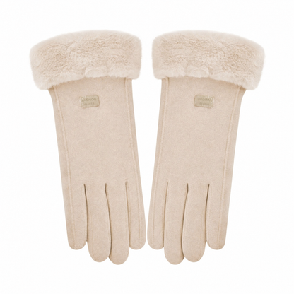 Women's Winter Gloves with Faux Fur Cuff — One Size Fits All 8