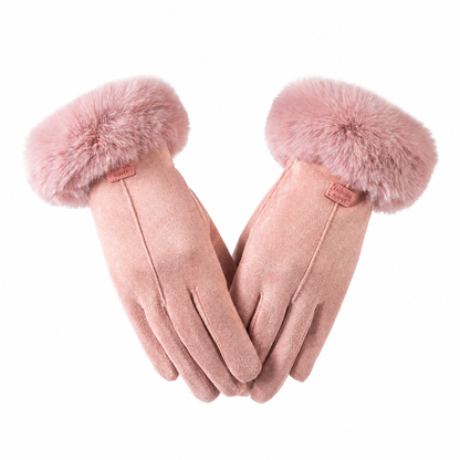 Women's Winter Gloves with Faux Fur Cuff — One Size Fits All 1