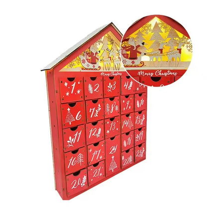 Wooden Advent Calendar 24 Drawers with LED Lights — Refillable 4