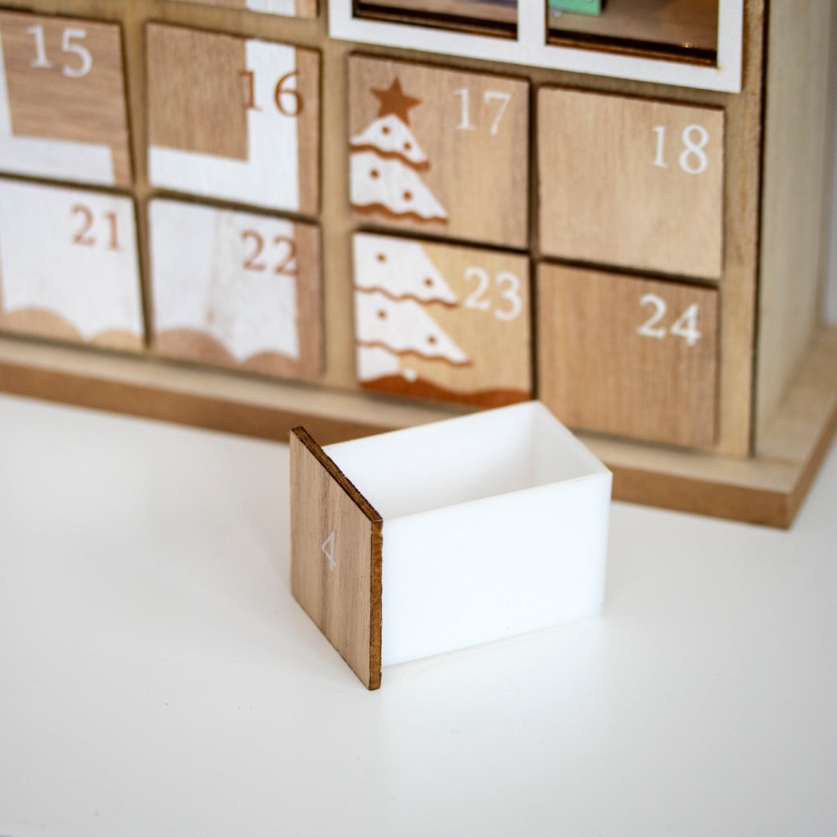 Wooden House Advent Calendar with LED Lights — 24 Doors 2