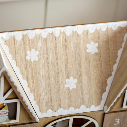Wooden House Advent Calendar with LED Lights — 24 Doors 5